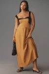 Maeve The Jocelyn Sleeveless Slip Midi Dress In Beige