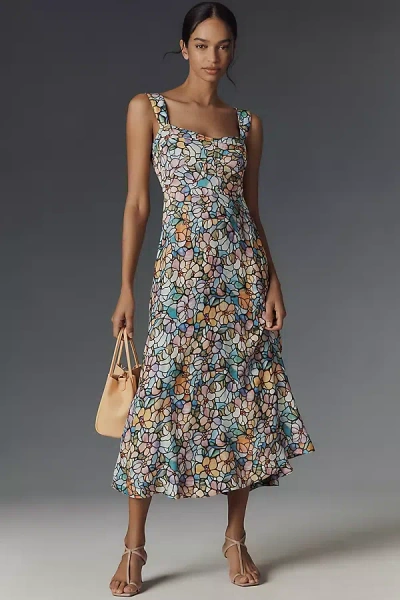 Maeve The Jocelyn Sleeveless Slip Midi Dress By  In Blue