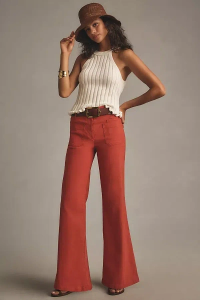 Maeve The Junie High-rise Wide-leg Flare Pants By  In Brown