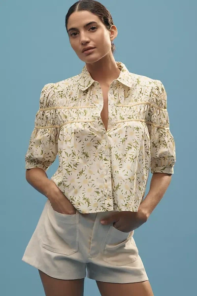 Maeve The Leandra Shirred Yoke Blouse By