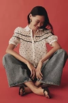 Maeve The Leandra Shirred Yoke Blouse By  In Black