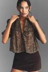 Maeve The Leandra Shirred Yoke Blouse By  In Green