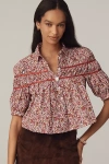 Maeve The Leandra Shirred Yoke Blouse By  In Multi