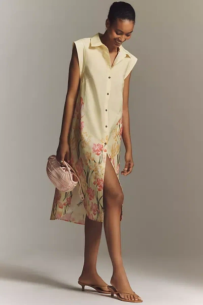 Maeve The Lillian Button-front Midi Dress By  In Multi