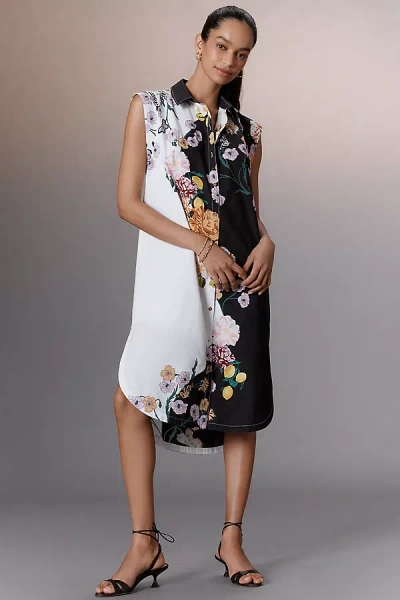 Maeve The Lillian Cap-sleeve Button-front Midi Dress By