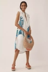 Maeve The Lillian Cap-sleeve Button-front Midi Dress By  In White