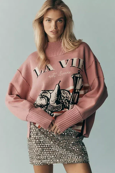 Maeve The Logan Turtleneck Sweater By  In Pink
