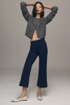 Maeve The Margot Kick-flare Cropped Pants By : Textured Edition In Blue