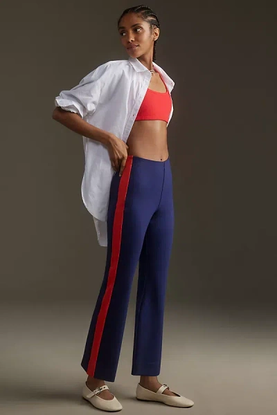 Maeve The Margot Kick-flare Cropped Pants By : Sport Stripe Edition In Blue