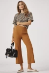 Maeve The Margot Kick-flare Cropped Pants By : Textured Edition In Brown