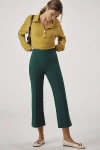 Maeve The Margot Kick-flare Cropped Pants By : Textured Edition In Green