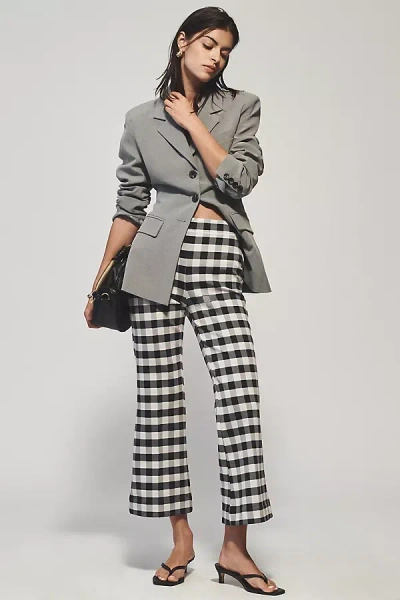Maeve The Margot Kick-flare Cropped Trousers By : Gingham Edition In Black
