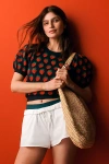 Maeve The Maxine Puff-sleeve Sweater Tee In Multicolor