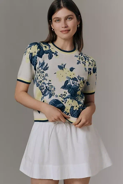 Maeve The Maxine Puff-sleeve Sweater Tee In Multi