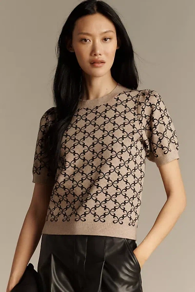 Maeve The Maxine Puff-sleeve Sweater Tee In Multi