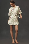 Maeve The Mona Linen Mini Shirt Dress