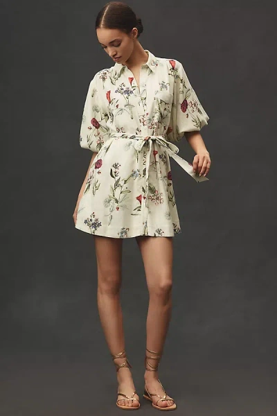 Maeve The Mona Linen Mini Shirt Dress