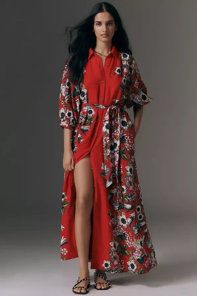 Maeve The Mona Linen Shirt Dress By  In Multi