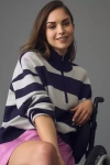 Maeve The Montana Mock-neck Half-zip Sweater By  In Blue