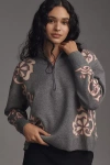 Maeve The Montana Mock-neck Half-zip Sweater By  In Multicolor