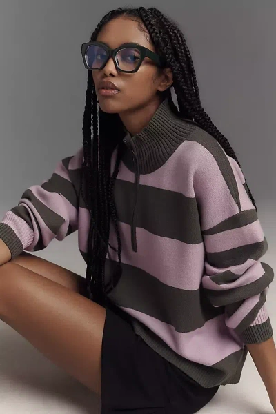 Maeve The Montana Mock-neck Half-zip Sweater By  In Multicolor