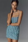 Maeve The Ophelia Sleeveless Linen Slim Mini Dress By  In Blue