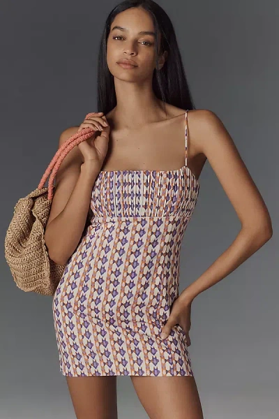 Maeve The Ophelia Sleeveless Linen Slim Mini Dress By  In Purple