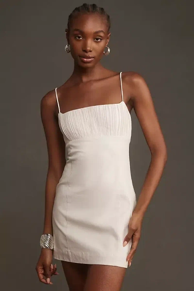 Maeve The Ophelia Sleeveless Linen Slim Mini Dress By  In White