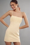 Maeve The Ophelia Sleeveless Linen Slim Mini Dress By  In Yellow