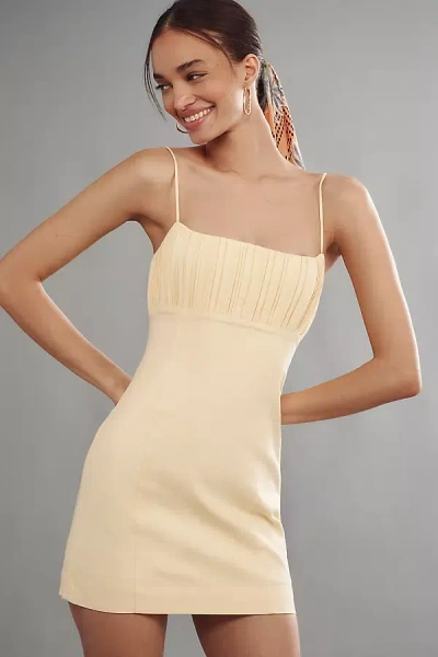 Maeve The Ophelia Sleeveless Linen Slim Mini Dress By  In Yellow