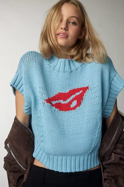 Maeve The Pippa Mock-neck Sweater By : Extended Shoulder Edition In Blue