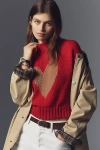 Maeve The Pippa Mock-neck Sweater By : Extended Shoulder Edition In Red