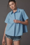 Maeve The Pollie Short-sleeve Swing Blouse By  In Blue