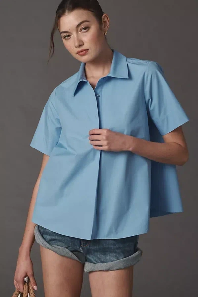 Maeve The Pollie Short-sleeve Swing Blouse By  In Blue