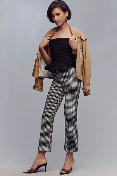 Maeve The Poppy Gingham Kick-flare Pull-on Pants By  In Black