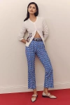 Maeve The Poppy Printed Kick-flare Pull-on Pants By  In Blue