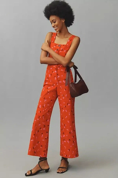 Maeve The Portside Button-front Jumpsuit By  In Red