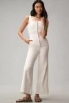 MAEVE THE PORTSIDE BUTTON-FRONT JUMPSUIT BY MAEVE: WHITE DENIM EDITION