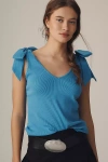 Maeve The Rafaela Bow-tie Tank By  Top In Blue