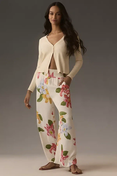 Maeve The Saria Smocked Wide-leg Pants In Pink