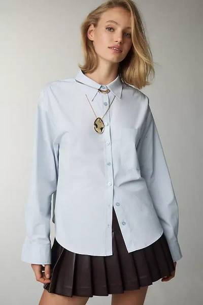 Maeve The Shrunken Bennet 100% Cotton Buttondown Shirt By  In Blue