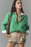 Maeve The Shrunken Bennet Buttondown Shirt By  In Green