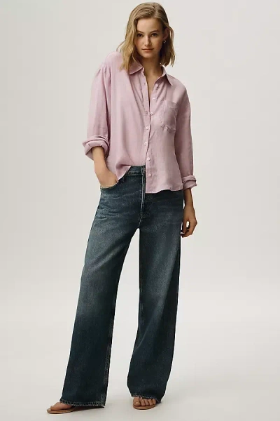 Maeve The Shrunken Bennet Linen Buttondown Shirt By  In Pink