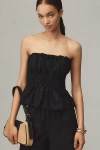 Maeve The Somerset Strapless Blouse In Black