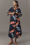 Maeve The Soren Long-sleeve Shirt Dress By  In Blue