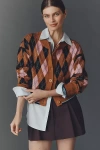 Maeve The Sutton Cardigan Sweater By  In Animal Print