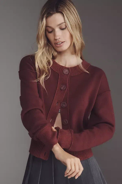 Maeve The Sutton Cardigan Sweater By  In Burgundy
