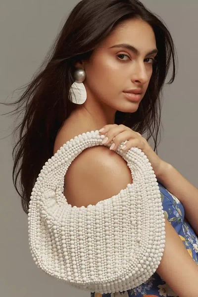 Maeve The Tate Beaded Handbag In White