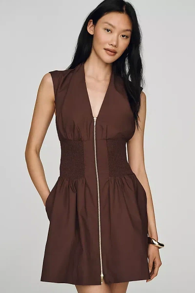 Maeve The Tommie Mini Shirt Dress In Brown