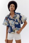 Maeve The Zooey Bubble-sleeve Blouse By  In Blue
